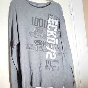 Ecko men's thermal shirt size XL gray and white